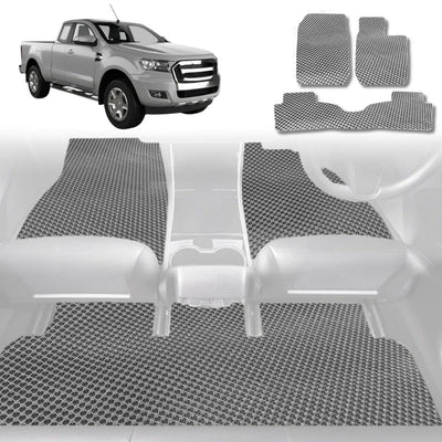 6D Diamond Car Floor Mats for Ford Ranger 2012 - 2015 (PX Dual Cab Ute) - Custom-Fit Carpet Liner - 0