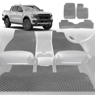 6D Diamond Car Floor Mats for Ford Ranger 2018 - 2022 (PX3 Dual Cab Ute) - Custom-Fit Carpet Liner - 0