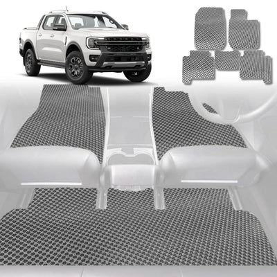 6D Diamond Car Floor Mats for Ford Ranger 2022 - Current PX Mk3 - Custom-Fit Carpet Liner - 0