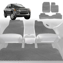 6D Diamond Car Floor Mats for Holden Rodeo 2003 - 2008 (2-Door Regular Cab and Extended Cab) - Custom-Fit Carpet Liner - 0