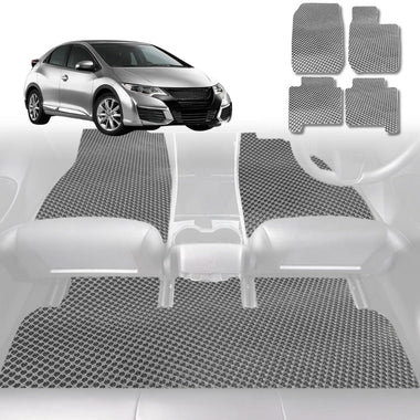 6D Diamond Car Floor Mats for Honda Civic 2012 - 2016 (Hatch, 9th Gen) - Custom-Fit Carpet Liner - 0