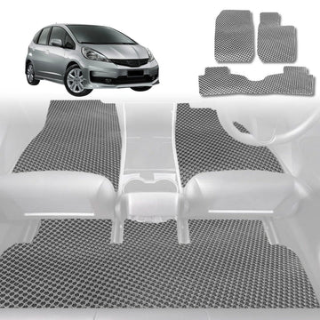 6D Diamond Car Floor Mats for Honda Jazz 2008 - 2014 (FIT GE/GG) - Custom-Fit Carpet Liner - 0