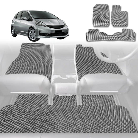 6D Diamond Car Floor Mats for Honda Jazz 2008 - 2014 (FIT GE/GG) - Custom-Fit Carpet Liner