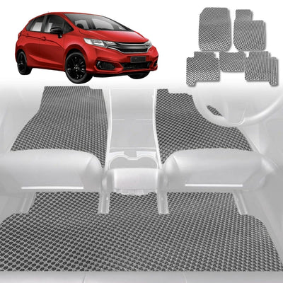 6D Diamond Car Floor Mats for Honda Jazz 2014 - 2021 (FIT GK/GH/GP) - Custom-Fit Carpet Liner - 0