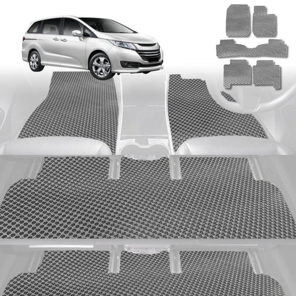 6D Diamond Car Floor Mats for Honda Odyssey 2014 - 2020 Standard 8 Seater - Custom-Fit Carpet Liner