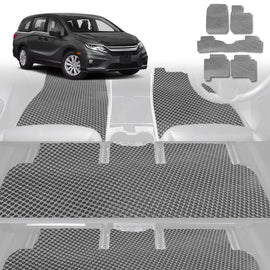 6D Diamond Car Floor Mats for Honda Odyssey 2014 - 2020 Luxury 7 Seater (ViL) - Custom-Fit Carpet Liner - 0