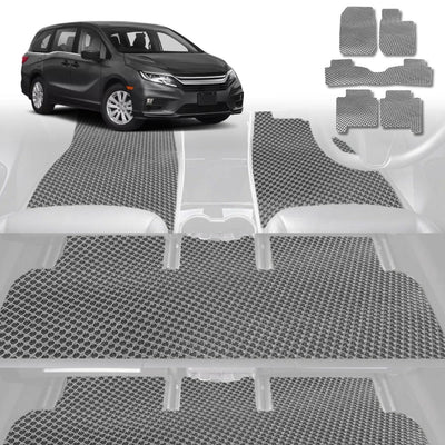 6D Diamond Car Floor Mats for Honda Odyssey 2014 - 2020 Luxury 7 Seater (ViL) - Custom-Fit Carpet Liner - 0