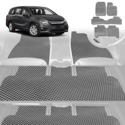 6D Diamond Car Floor Mats for Honda Odyssey 2014 - 2020 Luxury 7 Seater (ViL) - Custom-Fit Carpet Liner - 0