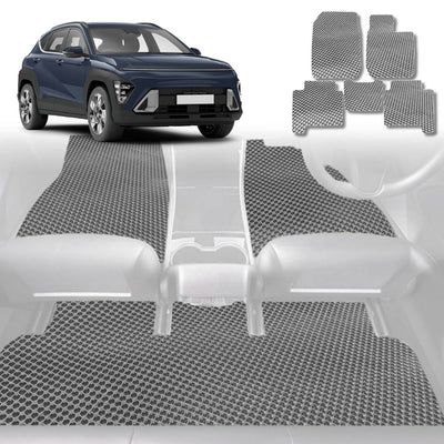 6D Diamond Car Floor Mats for Hyundai Kona 2023 - Current (SX2 Petrol) - Custom-Fit Carpet Liner - 0