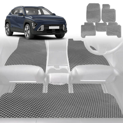 6D Diamond Car Floor Mats for Hyundai Kona 2023 - Current (SX2 Petrol) - Custom-Fit Carpet Liner - 0