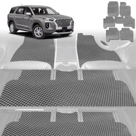 6D Diamond Car Floor Mats for Hyundai Palisade 2021 - Current 7 Seater - Custom-Fit Carpet Liner - 0