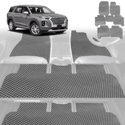 6D Diamond Car Floor Mats for Hyundai Palisade 2021 - Current 7 Seater - Custom-Fit Carpet Liner - 0