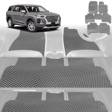 6D Diamond Car Floor Mats for Hyundai Palisade 2021 - Current 7 Seater - Custom-Fit Carpet Liner - 0