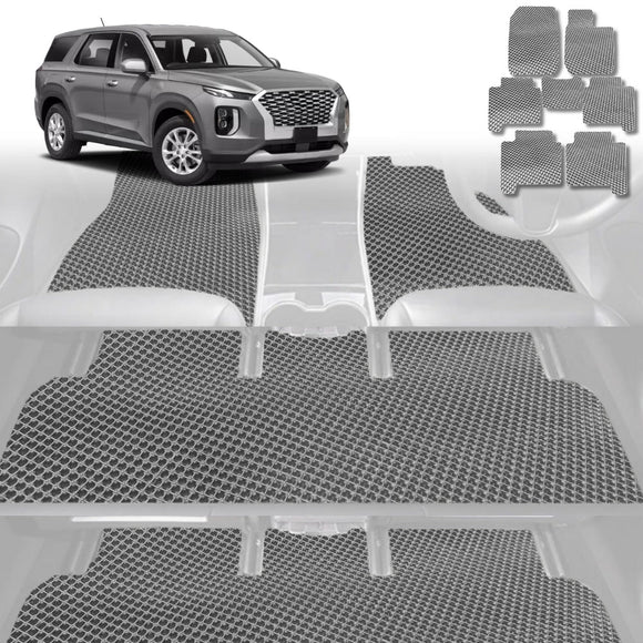 6D Diamond Car Floor Mats for Hyundai Palisade 2021 - Current 7 Seater - Custom-Fit Carpet Liner