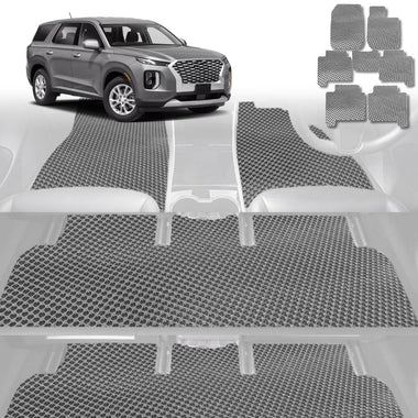 6D Diamond Car Floor Mats for Hyundai Palisade 2021 - Current 8 Seater - Custom-Fit Carpet Liner - 0
