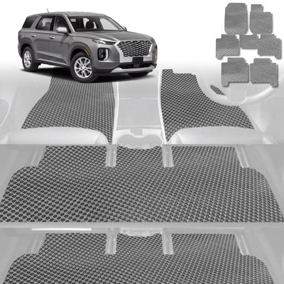 6D Diamond Car Floor Mats for Hyundai Palisade 2021 - Current 8 Seater - Custom-Fit Carpet Liner - 0