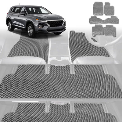 6D Diamond Car Floor Mats for Hyundai Santa Fe 2019 - 2024 (TM) - Custom-Fit Carpet Liner - 0