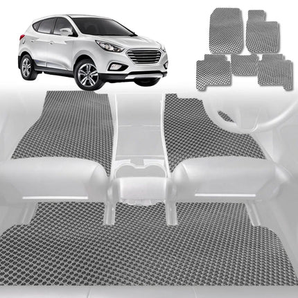 6D Diamond Car Floor Mats for Hyundai Tucson 2015 - 2020 (TL) - Custom-Fit Carpet Liner - 0