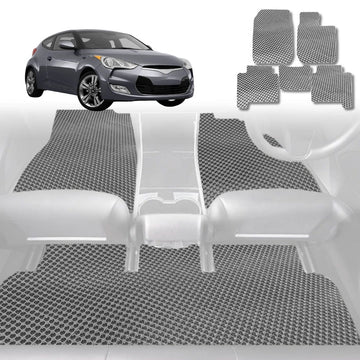 6D Diamond Car Floor Mats for Hyundai Veloster 2011 - 2018 (FS) - Custom-Fit Carpet Liner - 0