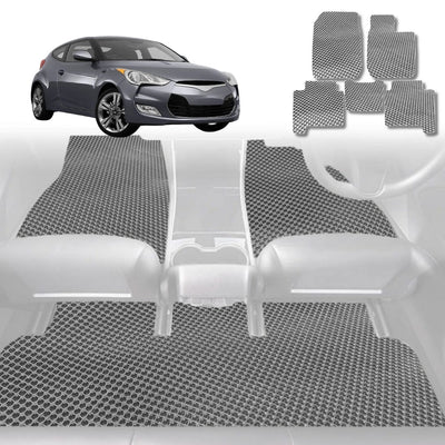 6D Diamond Car Floor Mats for Hyundai Veloster 2011 - 2018 (FS) - Custom-Fit Carpet Liner - 0