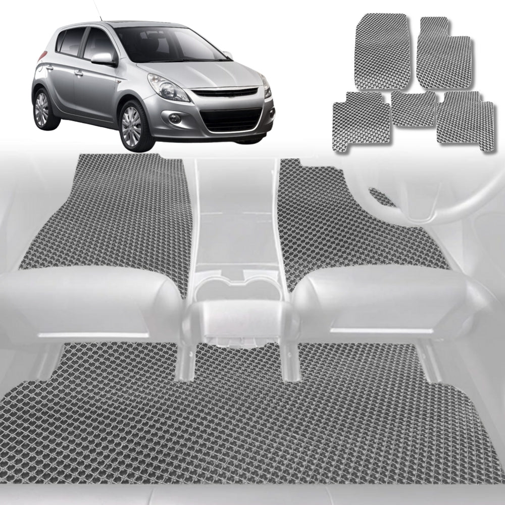 6D Diamond Car Floor Mats for Hyundai i20 2008 - 2015 (PB/PBT) - Custom-Fit Carpet Liner - 0