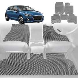 6D Diamond Car Floor Mats for Hyundai i30 2017 - Current (Sedan) - Custom-Fit Carpet Liner - 0