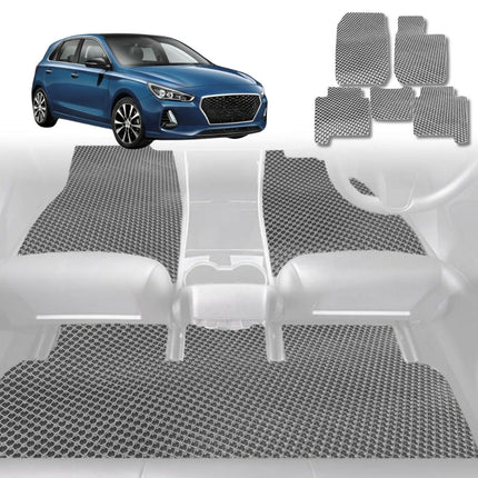 6D Diamond Car Floor Mats for Hyundai i30 2017 - Current (Sedan) - Custom-Fit Carpet Liner - 0