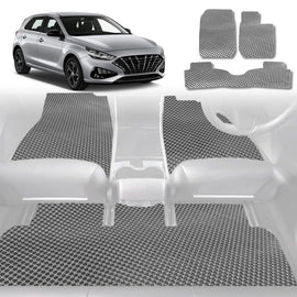 6D Diamond Car Floor Mats for Hyundai i30 2017 - 2021 (PD Hatch/Fastback) - Custom-Fit Carpet Liner - 0