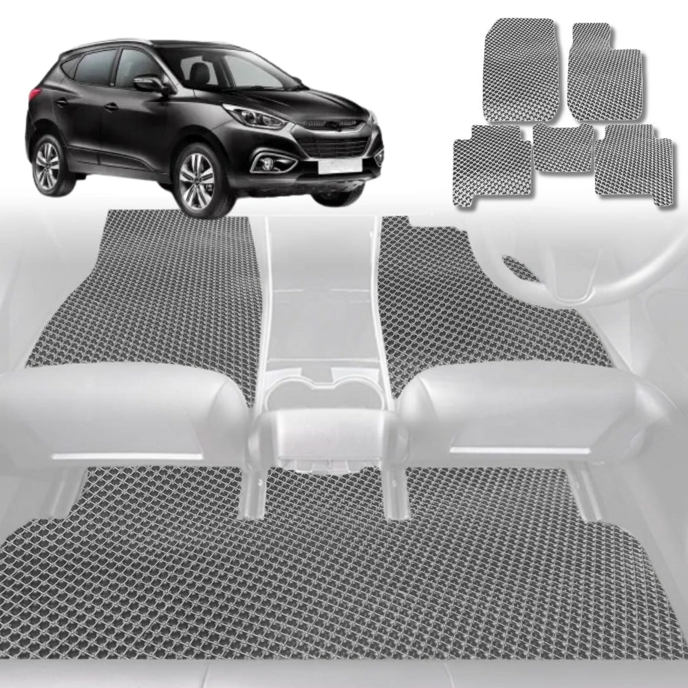6D Diamond Car Floor Mats for Hyundai iX35 2010 - 2015 (LM) - Custom-Fit Carpet Liner - 0