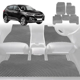 6D Diamond Car Floor Mats for Hyundai iX35 2010 - 2015 (LM) - Custom-Fit Carpet Liner - 0