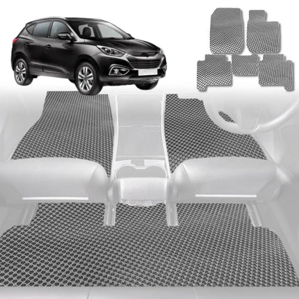 6D Diamond Car Floor Mats for Hyundai iX35 2010 - 2015 (LM) - Custom-Fit Carpet Liner - 0