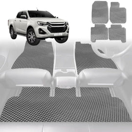 6D Diamond Car Floor Mats for Isuzu D-Max Crew Cab 2008 - 2011 - Custom-Fit Carpet Liner - 0