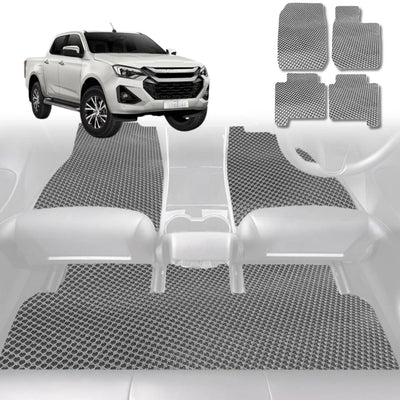 6D Diamond Car Floor Mats for Isuzu D-Max Crew Cab 2008 - 2011 - Custom-Fit Carpet Liner - 0
