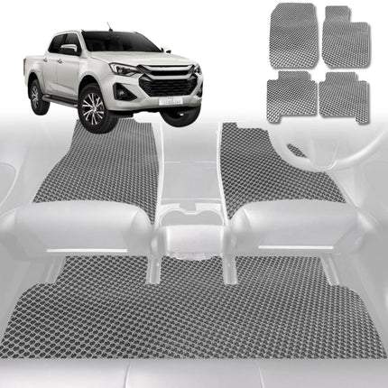 6D Diamond Car Floor Mats for Isuzu D-Max Crew Cab 2008 - 2011 - Custom-Fit Carpet Liner - 0