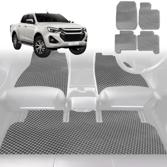 6D Diamond Car Floor Mats for Isuzu D-Max Crew Cab 2008 - 2011 - Custom-Fit Carpet Liner