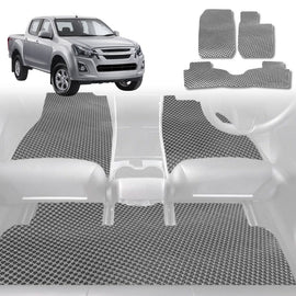6D Diamond Car Floor Mats for Isuzu D-Max Crew Cab 2020 - Current RG - Custom-Fit Carpet Liner - 0
