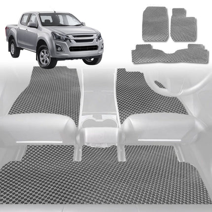 6D Diamond Car Floor Mats for Isuzu D-Max Crew Cab 2020 - Current RG - Custom-Fit Carpet Liner - 0