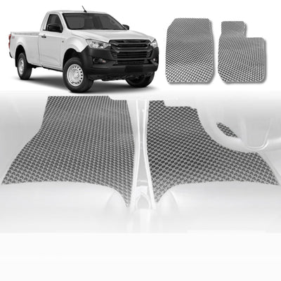 6D Diamond Car Floor Mats for Isuzu D-Max Single Cab 2020 - Current RG - Custom-Fit Carpet Liner - 0