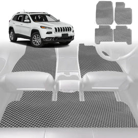 6D Diamond Car Floor Mats for Jeep Cherokee 2014 - Current (KL) - Custom-Fit Carpet Liner - 0