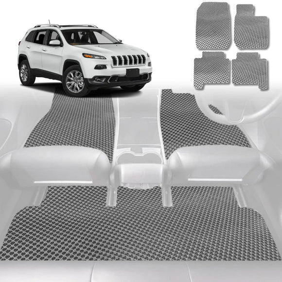 6D Diamond Car Floor Mats for Jeep Cherokee 2014 - Current (KL) - Custom-Fit Carpet Liner
