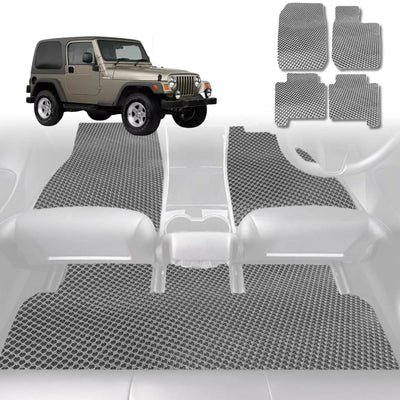6D Diamond Car Floor Mats for Jeep Wrangler 1996 - 2006 (TJ) - Custom-Fit Carpet Liner - 0