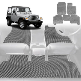 6D Diamond Car Floor Mats for Jeep Wrangler 2006 - 2018 (2-Door JK) - Custom-Fit Carpet Liner - 0