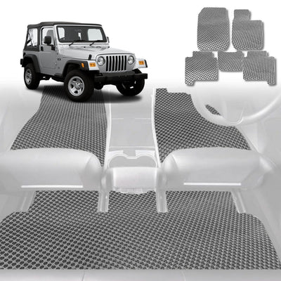 6D Diamond Car Floor Mats for Jeep Wrangler 2006 - 2018 (2-Door JK) - Custom-Fit Carpet Liner - 0