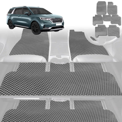 6D Diamond Car Floor Mats for Kia Carnival 2021 - Current (KA4) - Custom-Fit Carpet Liner - 0
