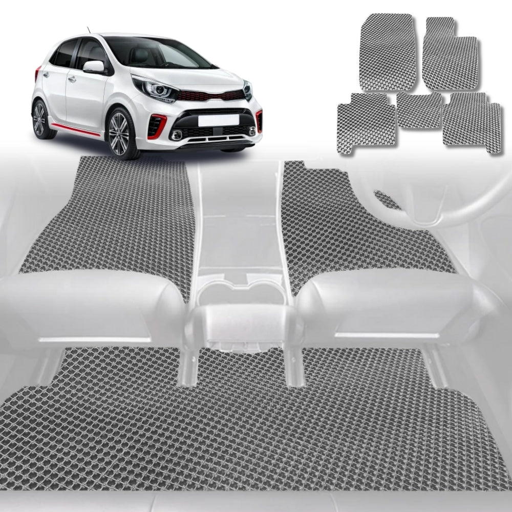 6D Diamond Car Floor Mats for Kia Picanto 2017 - Current (JA) - Custom-Fit Carpet Liner - 0