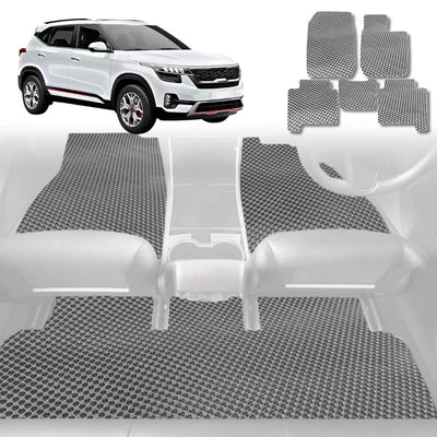 6D Diamond Car Floor Mats for Kia Seltos 2019 - Current (KX3 SP2c) - Custom-Fit Carpet Liner - 0