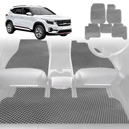 6D Diamond Car Floor Mats for Kia Seltos 2019 - Current (KX3 SP2c) - Custom-Fit Carpet Liner - 0
