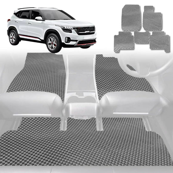 6D Diamond Car Floor Mats for Kia Seltos 2019 - Current (KX3 SP2c) - Custom-Fit Carpet Liner