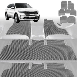 6D Diamond Car Floor Mats for Kia Sorento 2021 - Current (MQ4) - Custom-Fit Carpet Liner - 0