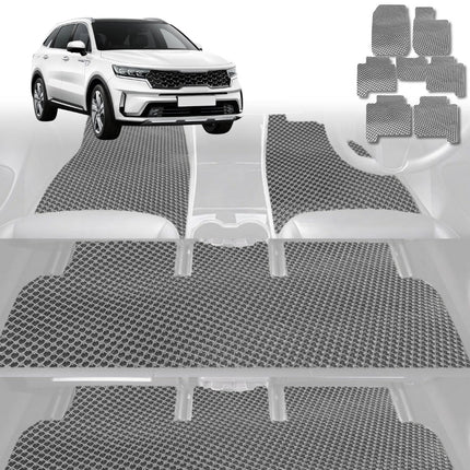 6D Diamond Car Floor Mats for Kia Sorento 2021 - Current (MQ4) - Custom-Fit Carpet Liner - 0
